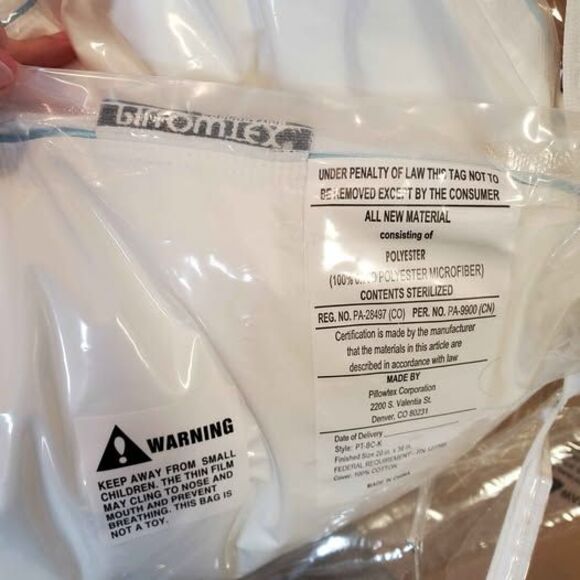 King size Pillowtex corporation pillows IHG hotels choice cotton cover polyester - Picture 6 of 10